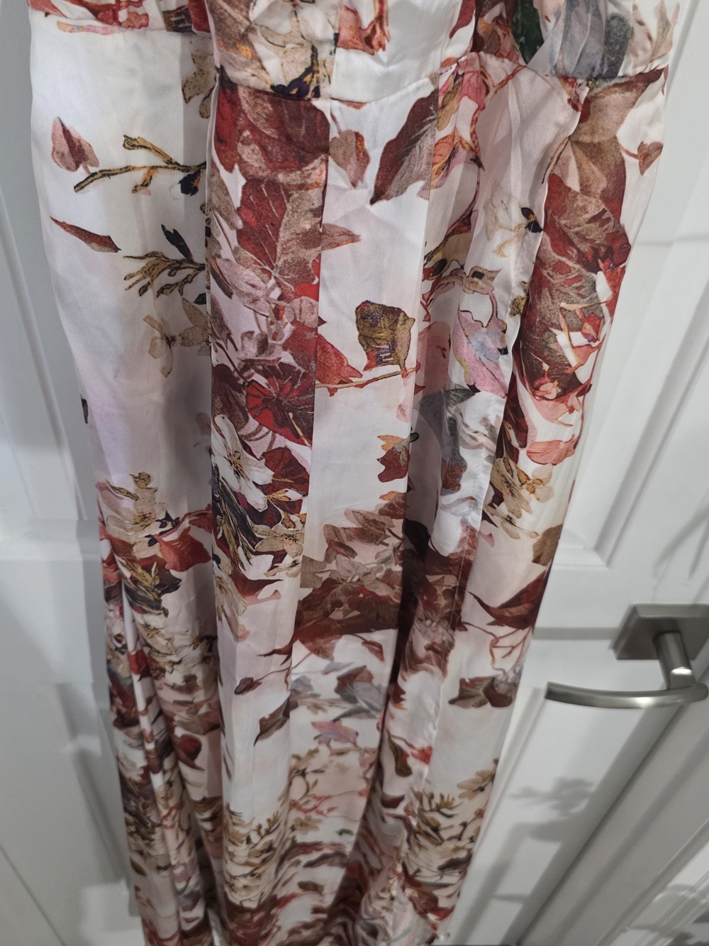 Floral Halter Maxi Dress White Pink Red Boho Beach Resort Women's 8 - Picture 4 of 15